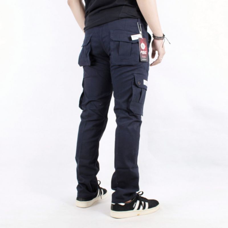 Celana Cargo Pria Premium Navy