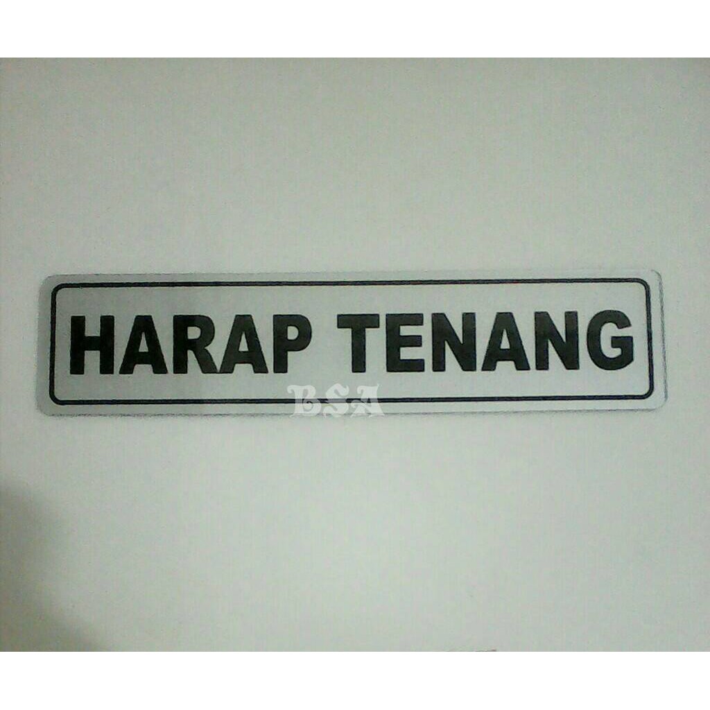 

Sticker stiker mika HARAP TENANG uk 19,5 cm x 4,5 cm