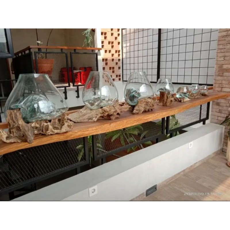 aquarium kaca tiup kayu