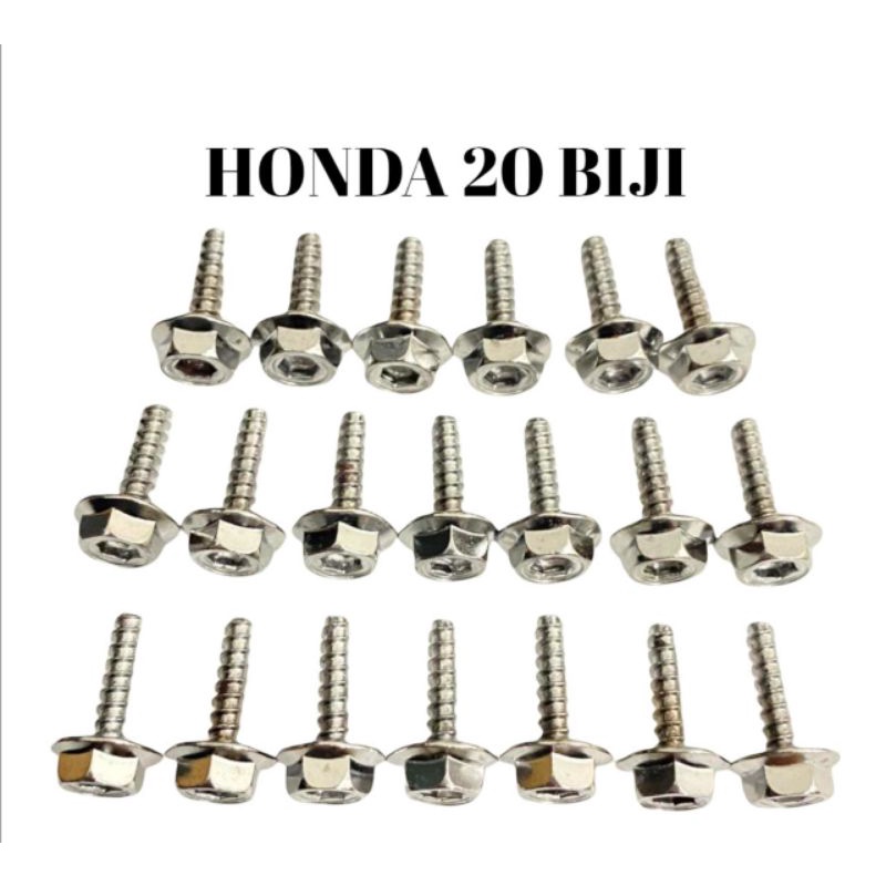 baut body Honda chrome 1set 20pcs