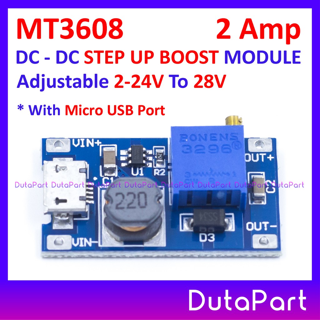 MT3608 2A * Plus Micro USB * DC Step Up Boost Converter Booster Module