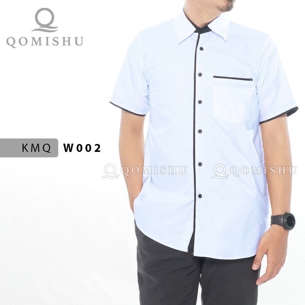 Kemeja Kasual Pria Slim Fit Simpel Modern KMQ QOMISHU