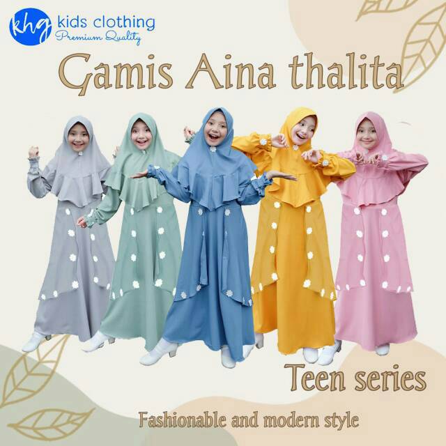 GAMIS JUNIOR AINA THALITA BAHAN DIAMOND CREPE size 8-14tahun