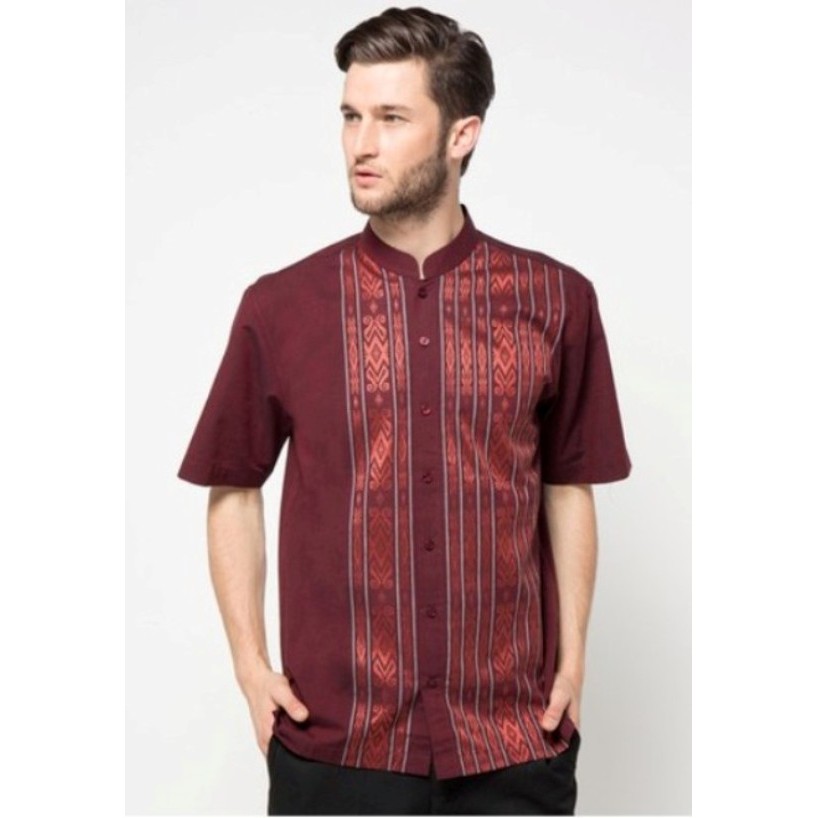 Intresse Baju Koko Wild Fire Short Maroon Baju koko merah katun
