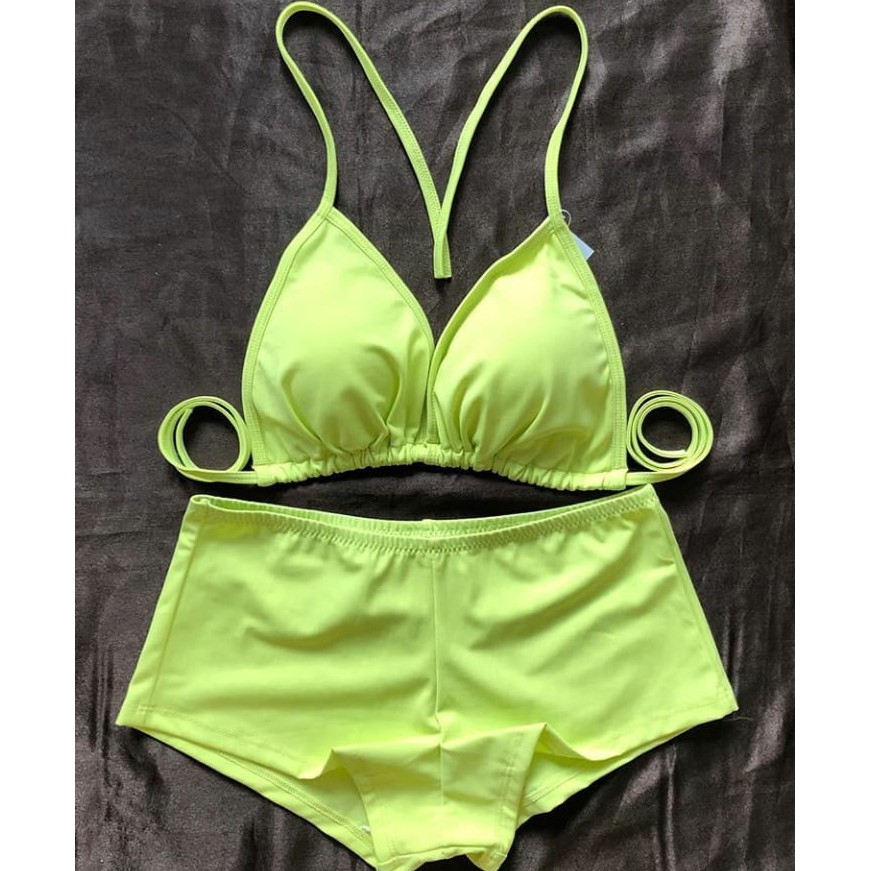 BIKINI CELANA BOXER WARNA HIJAU NEON LIME / BIKINI BALI / BIKINI MURAH