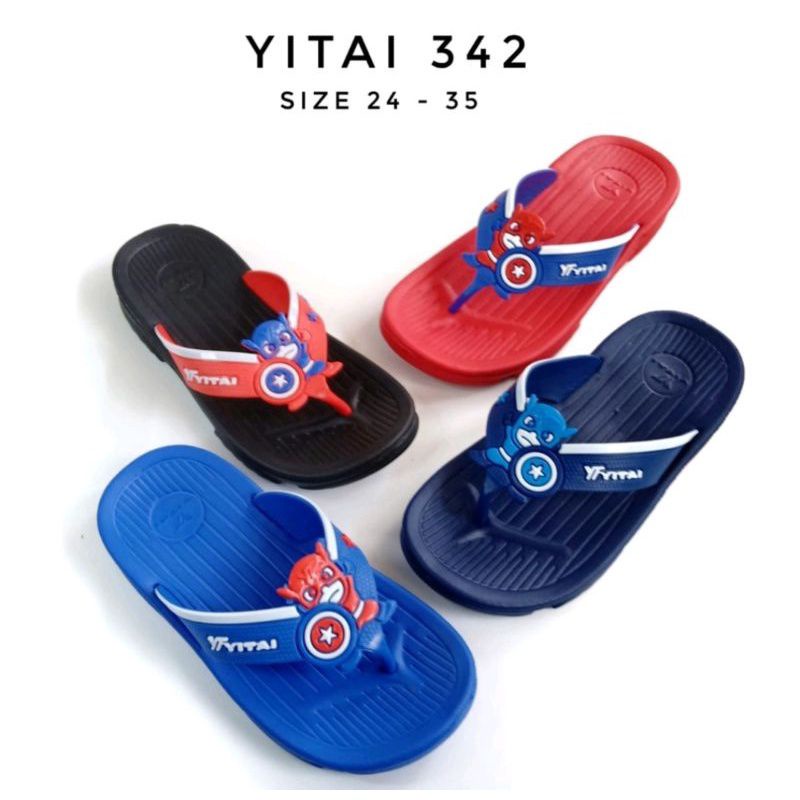 YITAI 342 Sandal Anak Laki laki Karet Jepit Motif Lucu / Sendal Anak Cowok Ringan Bahan Eva  Karakte