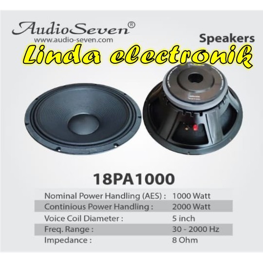 speaker Audio seven 18pa1000 18inch ORYGINAL 18 pa1000 18pa 1000