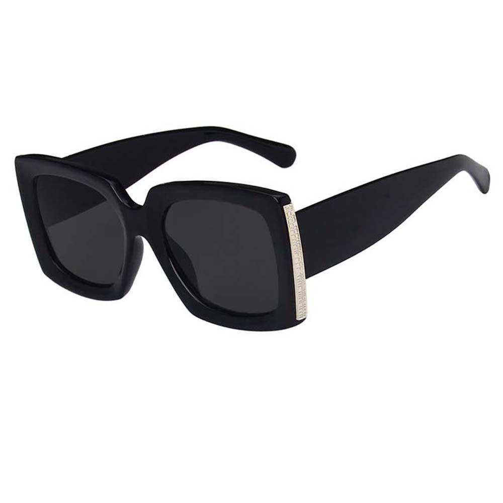 Mxbeauty Kacamata Bingkai Besar Elegan Eropa Dan Amerika Bingkai Besar Oversized Square Frame Black Grey Square Sunglasses