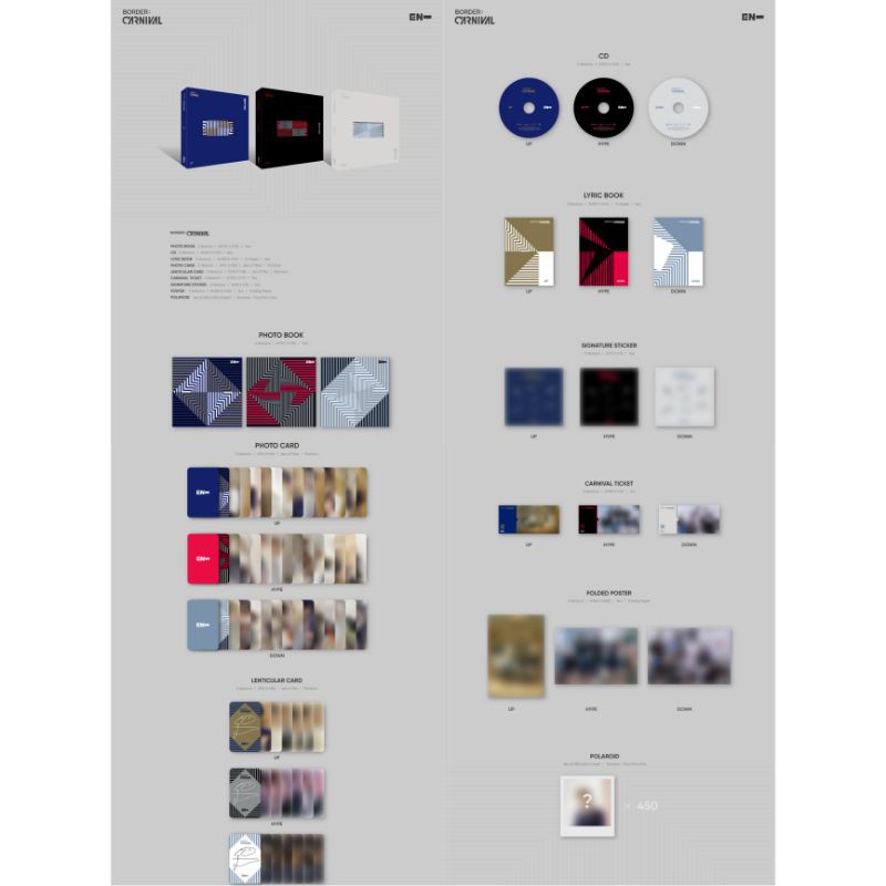 [PO PRE ORDER] ENHYPEN Border : Carnival Album Benefit Hologram Photocard Aladin
