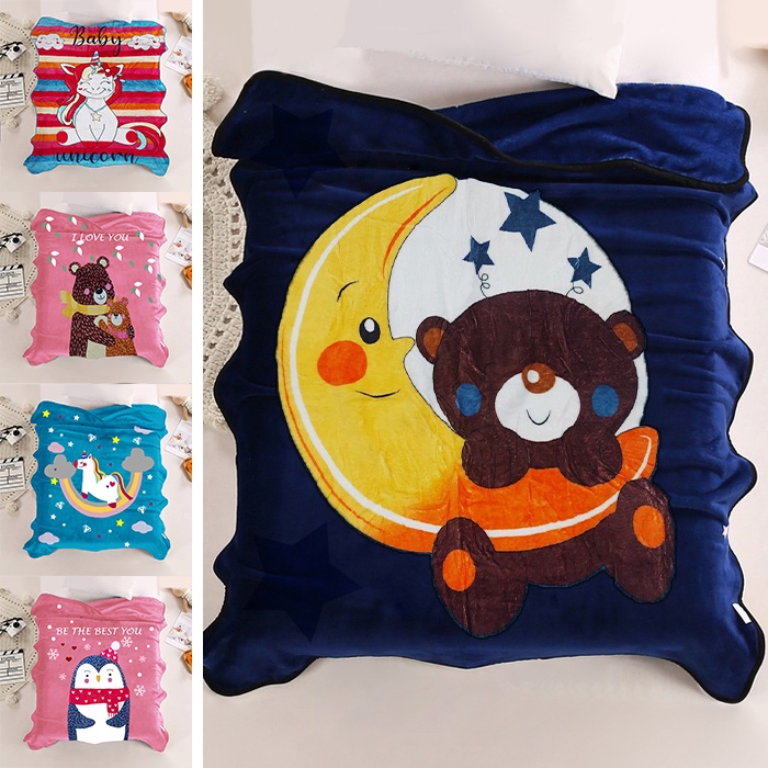 Selimut Anak Lucu Motif Karakter Size 100x140cm Polyester High Quality Premium Super Lembut Tebal Perlengkapan Tidur Rumah Tangga Import - FK450 - ComfortHomes