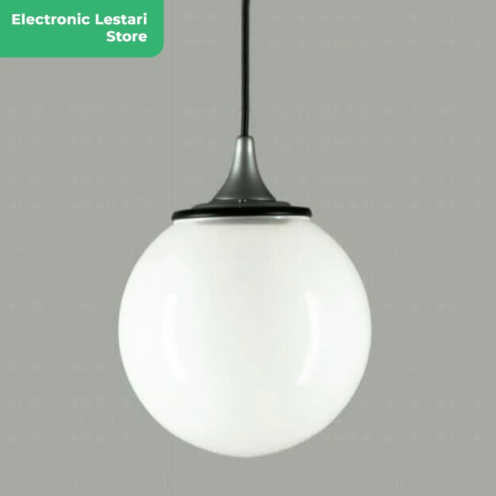 Lampu Gantung Hias Bulat Kaca Putih Ruang Kamar Rumah Tamu