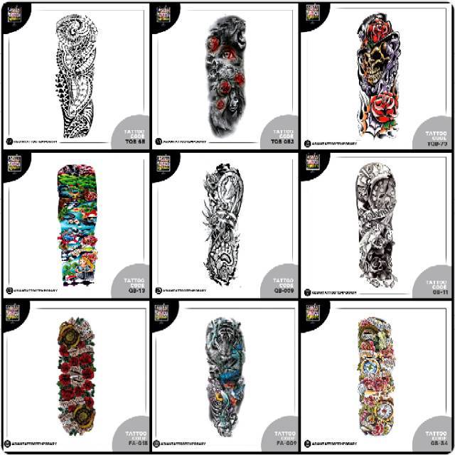 tatto FULL ARM/tato ANTI AIR /asiantattootemporary ORIGINAL Tattoo besar