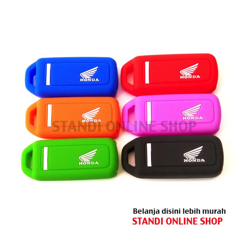 Kondom Kunci Silikon Remote Keyshirt Motor Honda All New Scoopy F1 Merah