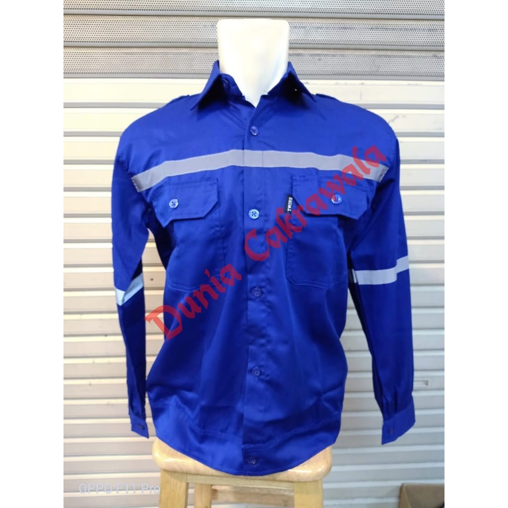 Baju Kerja Safety / Baju Proyek / Seragam Safety / Seragam Kerja Warna Biru