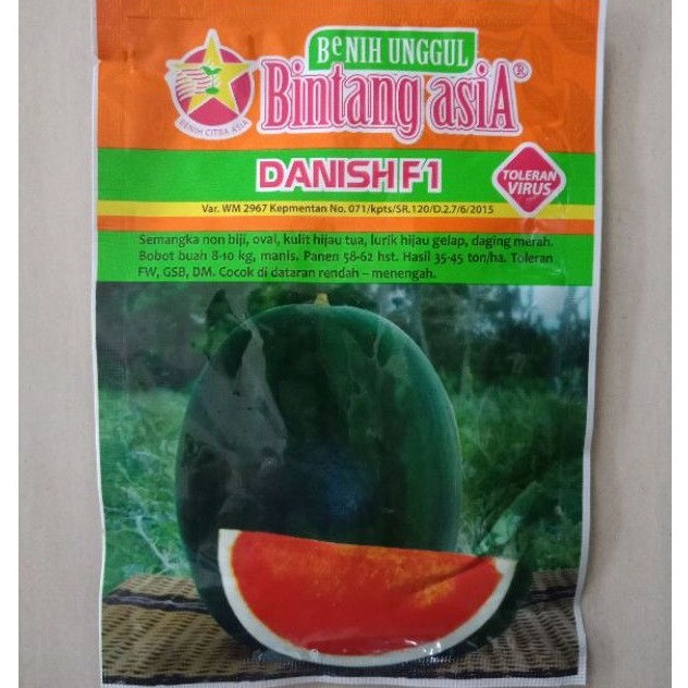 Benih Semangka Merah Tanpa Biji DANISH F1 20 gr Bibit Bintang Asia
