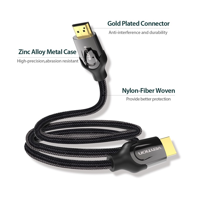 Vention Kabel High Speed Nylon Braided HDMI v2.0 4K VAA-B05 3m / 5m / 8m