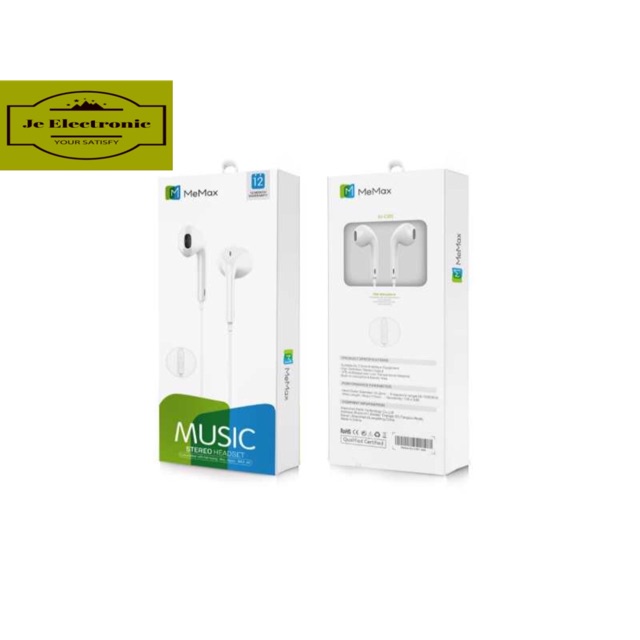 Headset MeMax stereo BASS / headset BASS original import / headset vivo