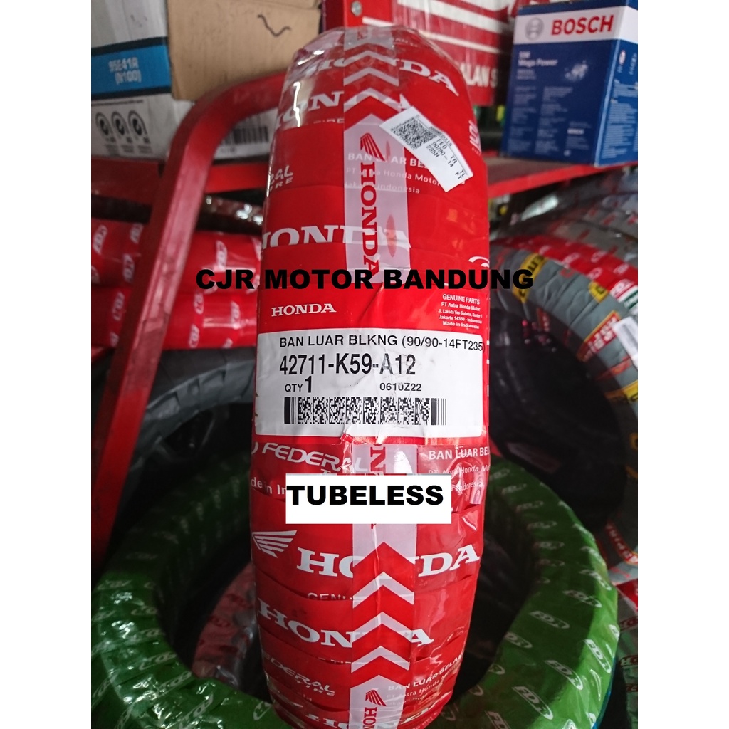 Ban TUBLES FEDERAL HONDA AHM 90/90 ring 14 Ban belakang