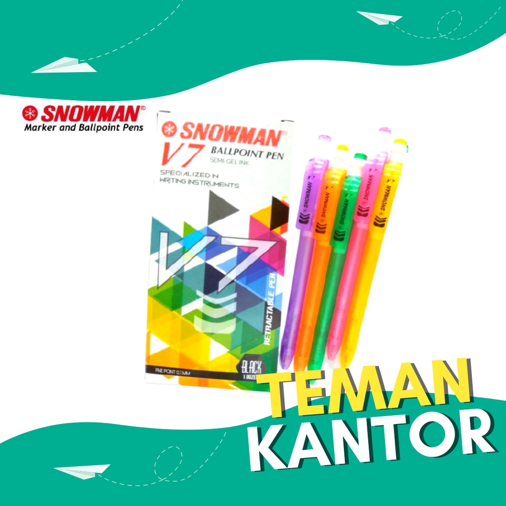 

Bolpen / pulpen / bolpoint snowman v7 hitam/Biru