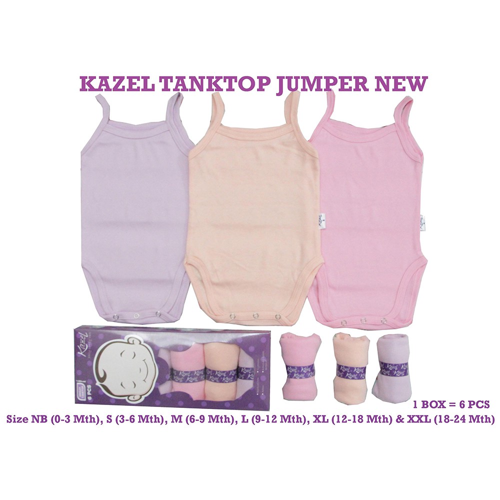 Kazel Tanktop Jumper Warna Girl 6pcs Kaos Bayi Perempuan