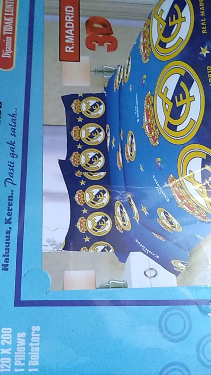 [ Bisa Cod ] Sprei / Seprai Bonita 3d Disperse Motif R. Madrid