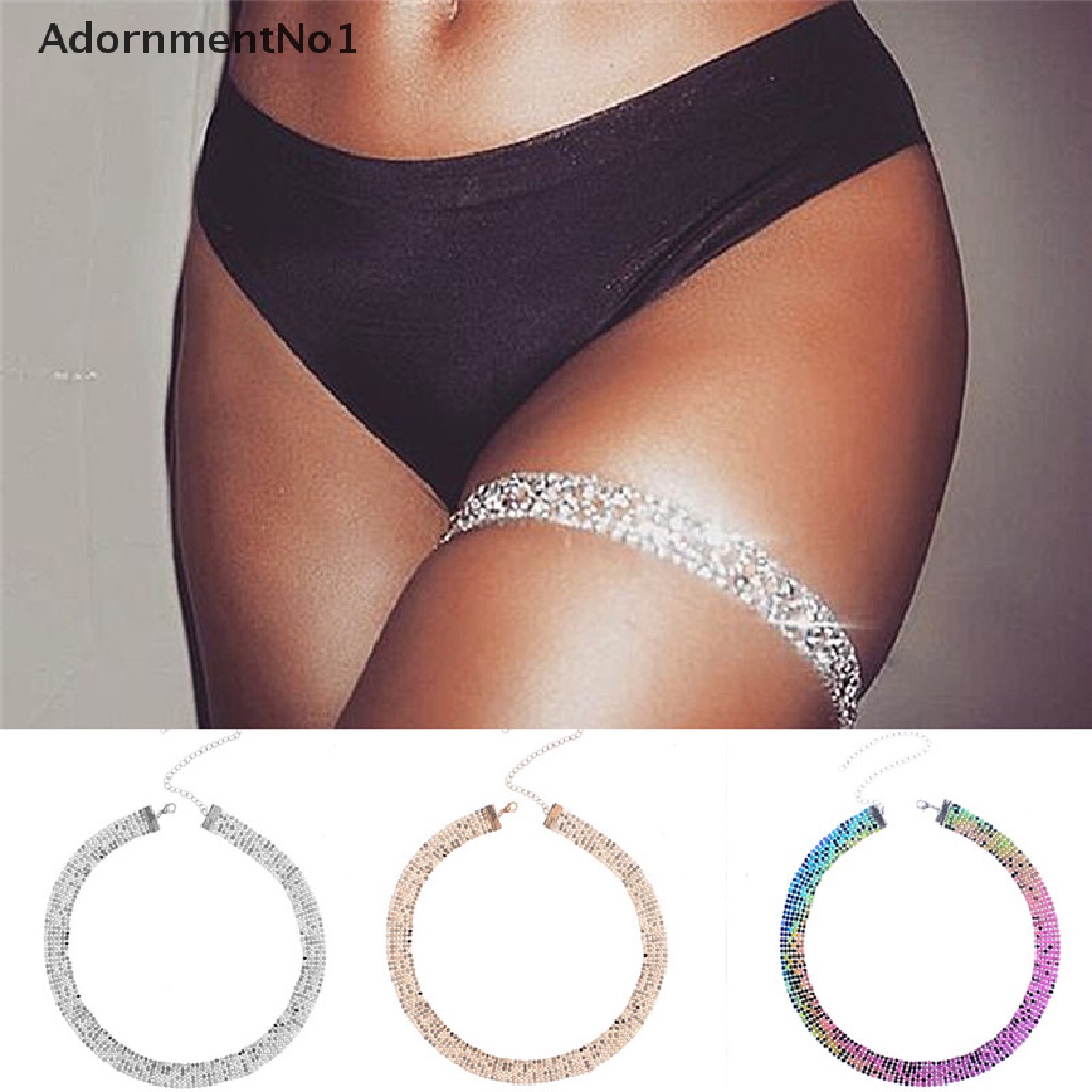 (AdornmentNo1) Kalung Rantai Kaki / Tubuh Wanita Hias Sequin Berlian Imitasi Gaya Sexy / Mewah Untuk Musim Panas / Pantai