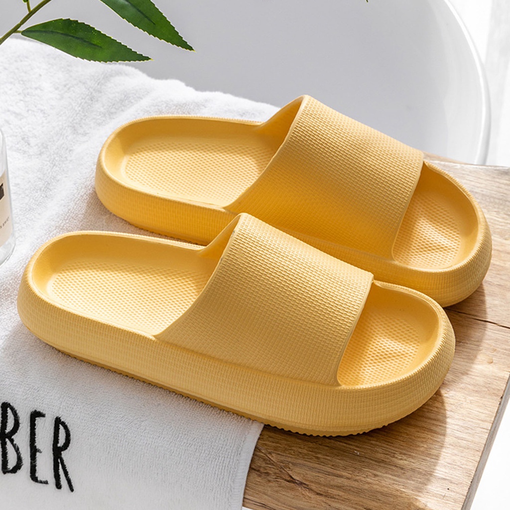 ☀ACCBAYI☀ SD04 Sandal Rumah Berkualitas Sandal Kamar Mandi Berbahan Empuk Sandal Karet Wanita Pria Couple-KUNING