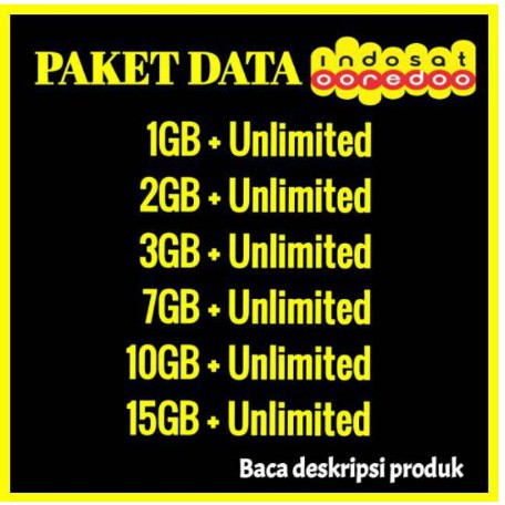 VOUCHER INDOSAT 1GB 2GB 3GB 7GB 10GB 15GB  kuota internet