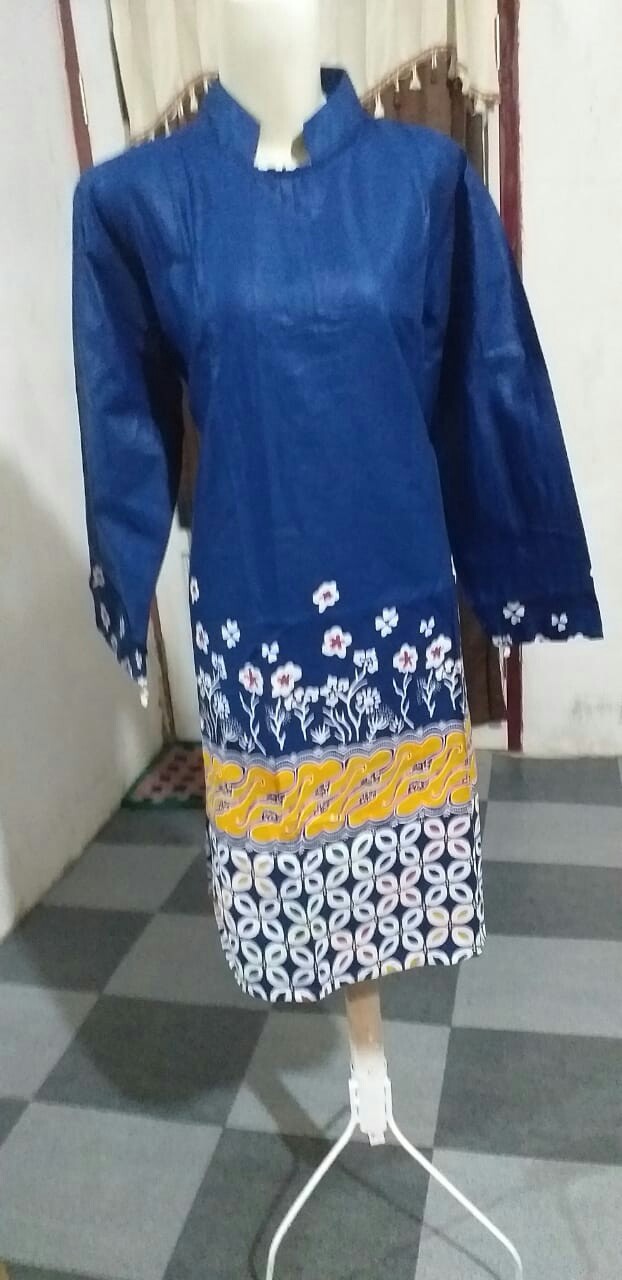 Tunik Batik Wanita Modern Terbaru Jumbo M L Xl Xxl Atasan Batik Wanita Seragam Murah Riskymabatik