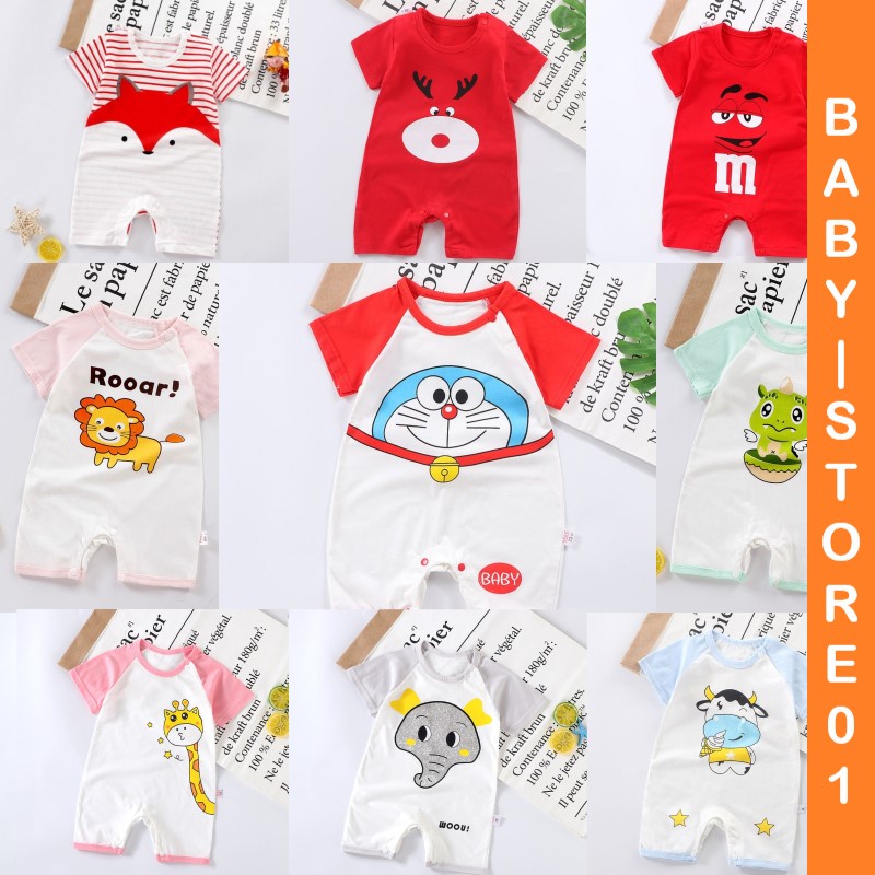 BABY STORE01 - ROMPER BAYI LAKI-LAKI PEREMPUAN LENGAN PENDEK TULISAN BABY JUMPER PAKAIAN BAYI