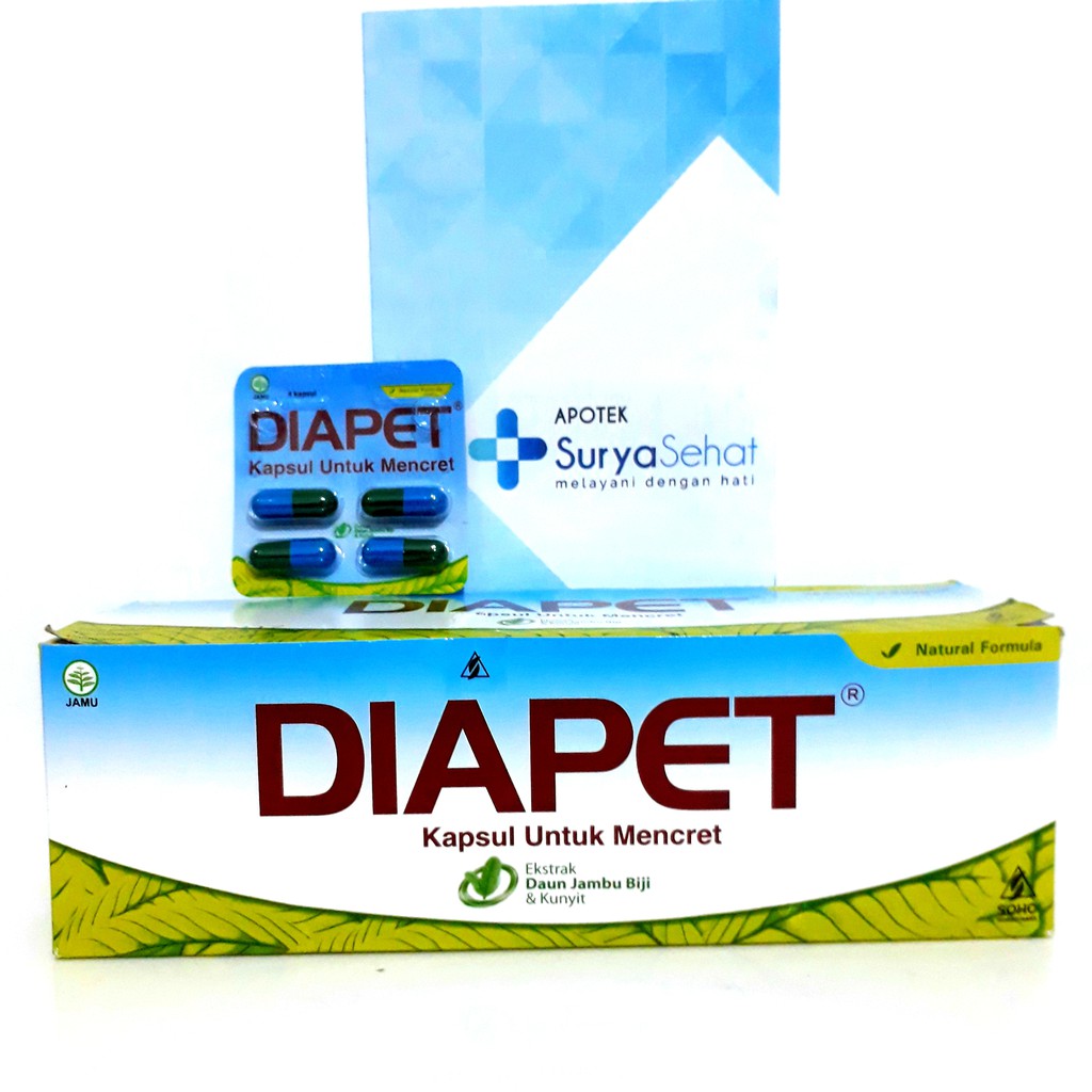 DIAPET Kapsul (1 Strip isi 10 kapsul) Jamu Untuk Diare / Mencret