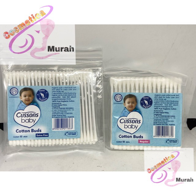 CUSSONS BABY COTTON BUDS REGULER AND EXTRA FINE 50 S - KAPAS STICK MULTIFUNGSI