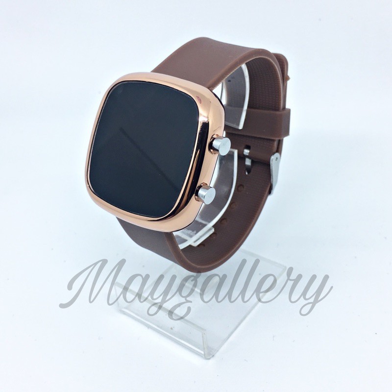Jam Tangan Led Watch Oval (Free Gift)-Coklat tua