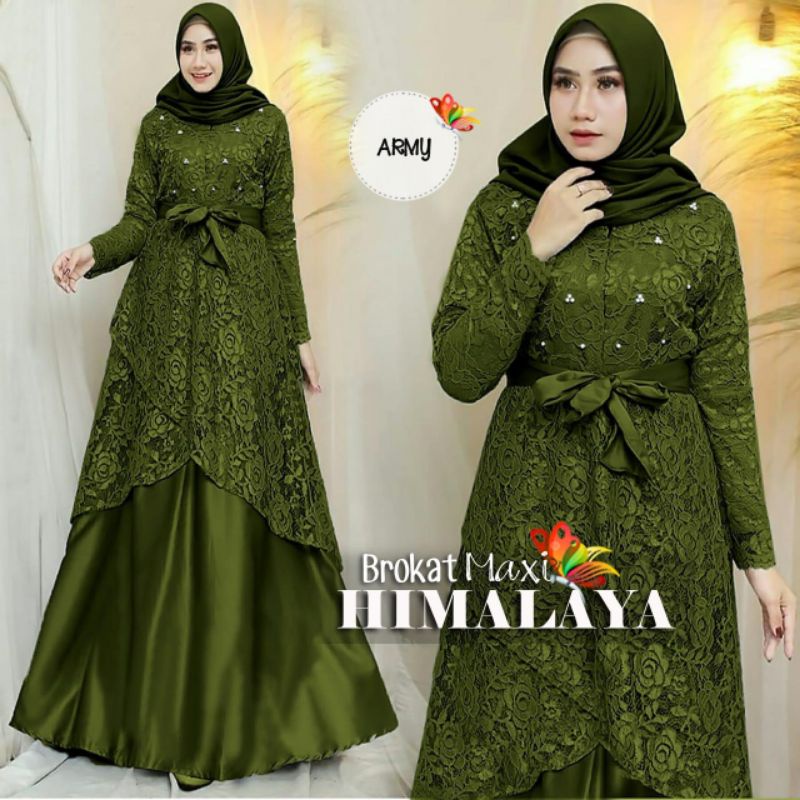 MAXY HIMALAYA MUTIARA, BRUKAT, VELVET, GAMIS, HIJAB, MUSLIM, DRESS