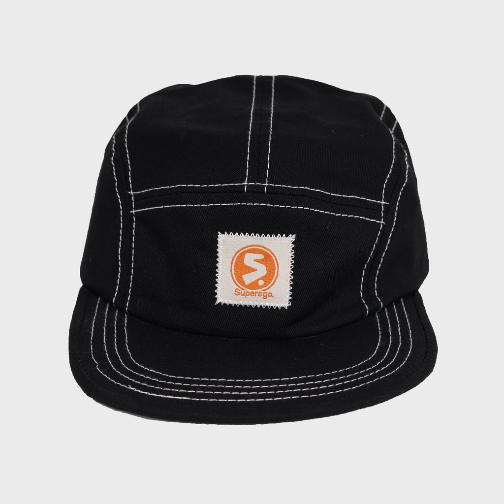 Topi Superego Five Panel  Woven Black