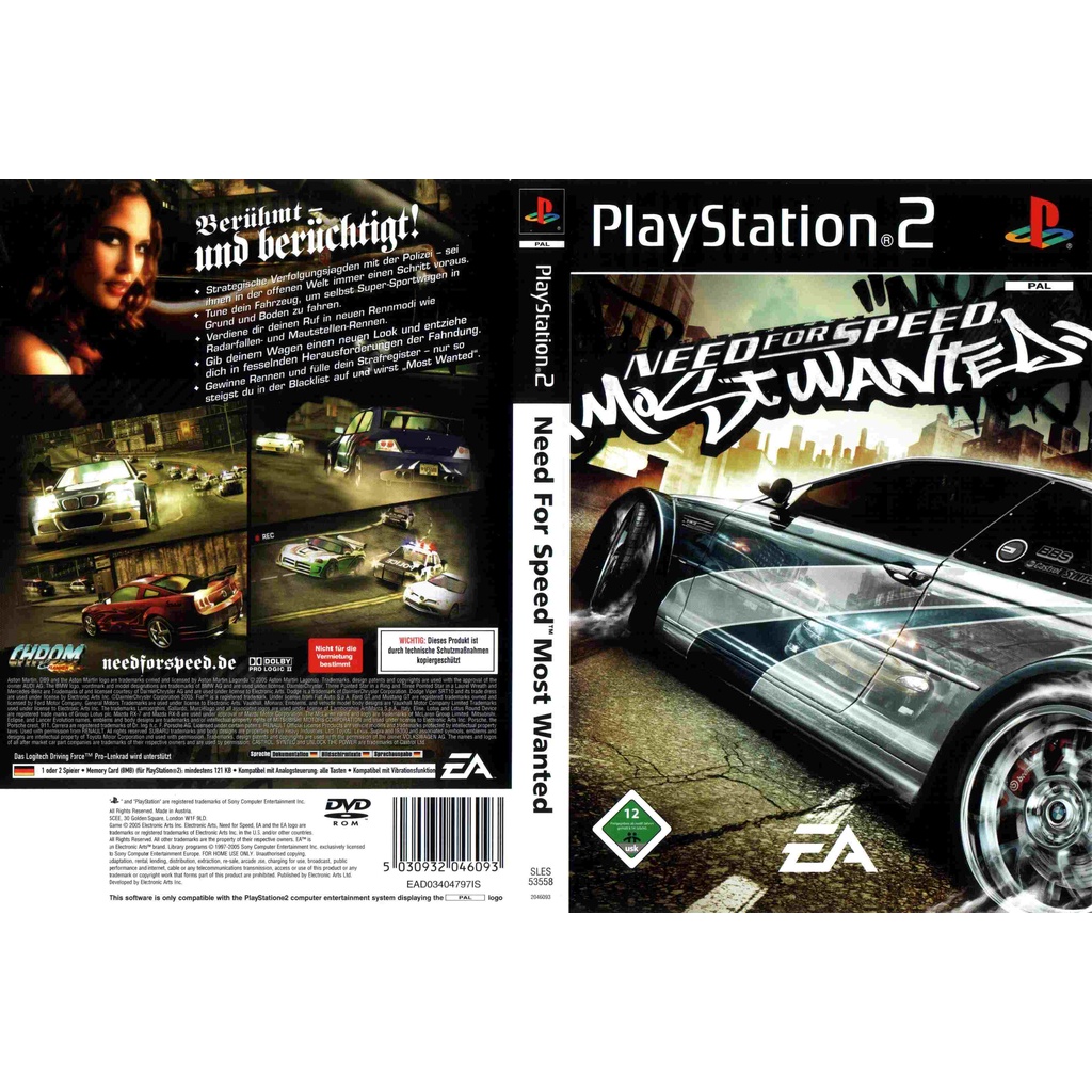 Kaset Game PS2 NFS Need for Speed Most Wanted