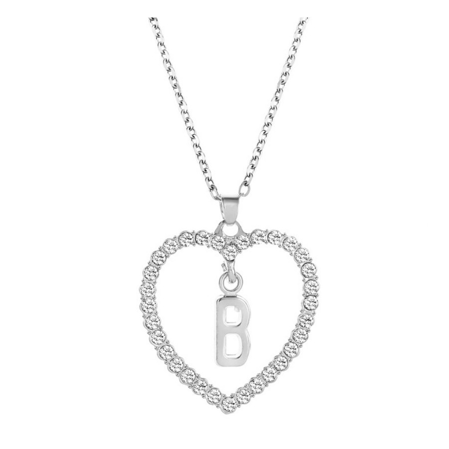Grosir - K485 (A - M) Kalung Huruf Love Besar Stainless / Fashion Style / Set Perhiasan Wanita