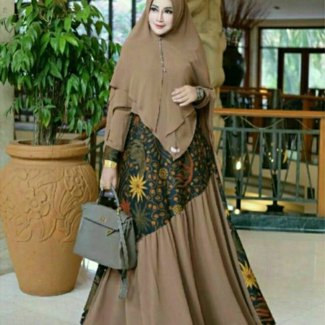 Gamis syar'i+hijab size baju L-XL -XXL