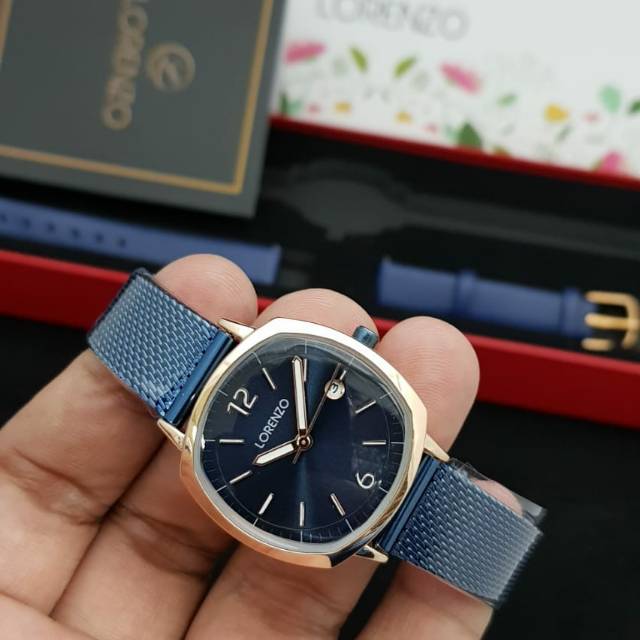 (Garansi 1Tahun) jam tangan wanita  lorenzo 1030 original bluerose