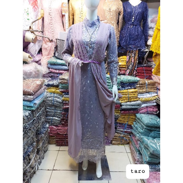 promo!gamis modern brokat tulle/kebaya muslim/gamis lebaran/gamis pesta/gamis terlaris