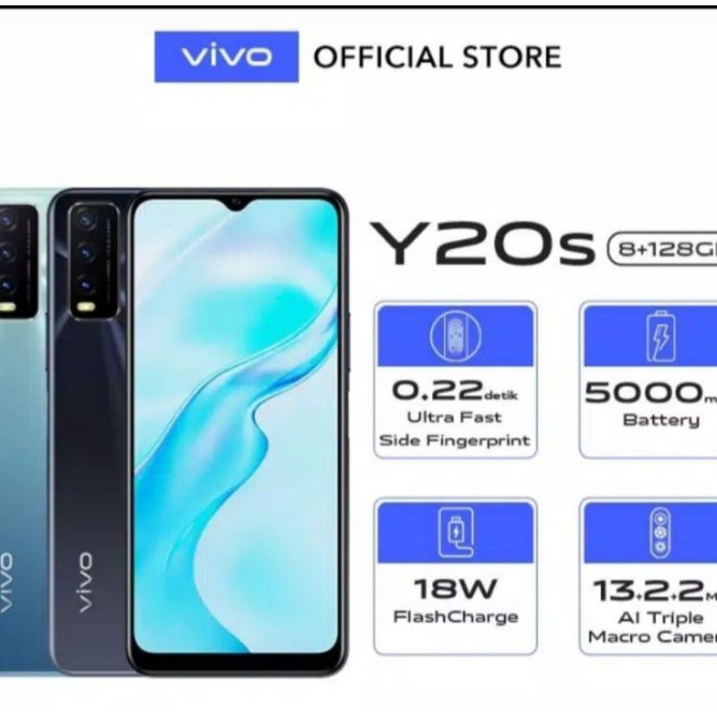 VIVO Y20S RAM 8/128 SNAPDRAGON 460 garansi resmi 1 tahun