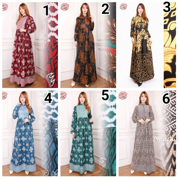 SB Collection PROMO GAMIS BATIK Amelya Dress Maxi Longdress Wanita