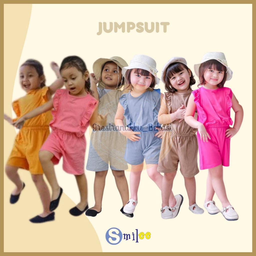 Jumpsuit Anak Smilee Nada Polos Mix Warna Size 1-5Th