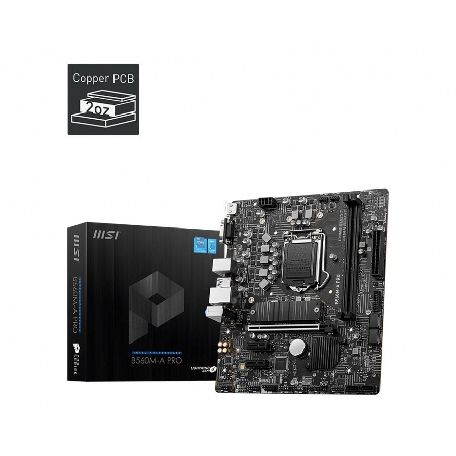 MSI B560M-A PRO - LGA 1200 mATX (GEN 10 11, B560, M.2 Slot, USB 3.2)