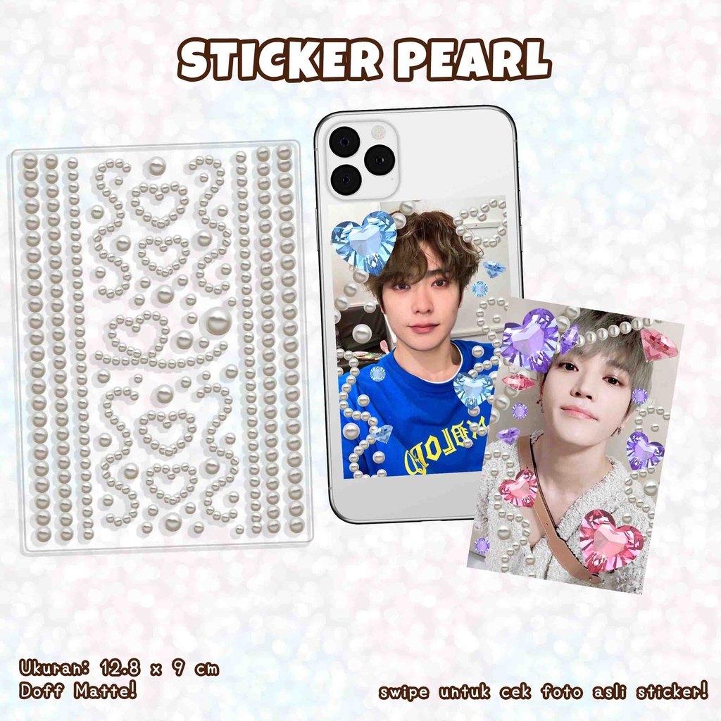 Stiker Dekorasi Deco Photocard / Journal / Polcos Pearl (Waterproof) by @peachkiss.xo