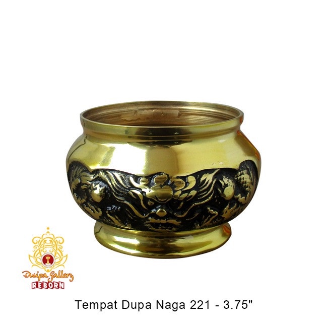 Hiolo (Tempat dupa/ Bokor) Kuningan Naga 221-3,75&quot;