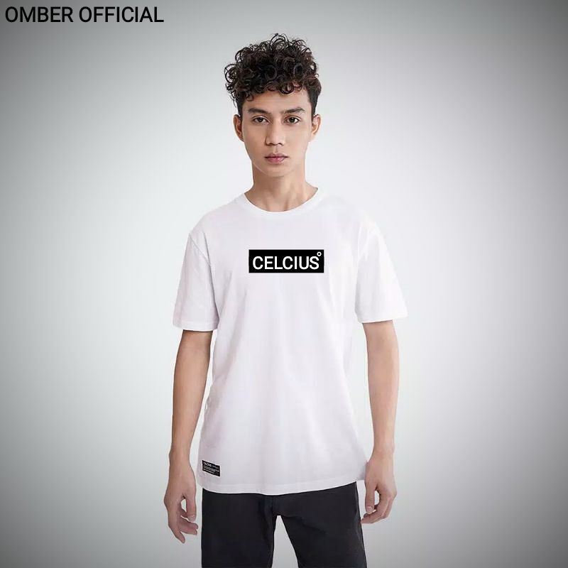 CELCIUS KAOS PUTIH ROUNDNECK A000013S SABLON CELCIUS TIMBUL