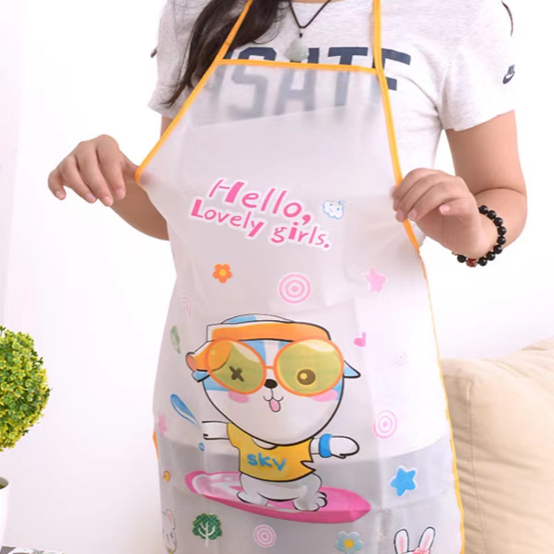 (Hello Girl)D20 Apron Masak Celemek Dapur Anti Air Motif Kartun Import