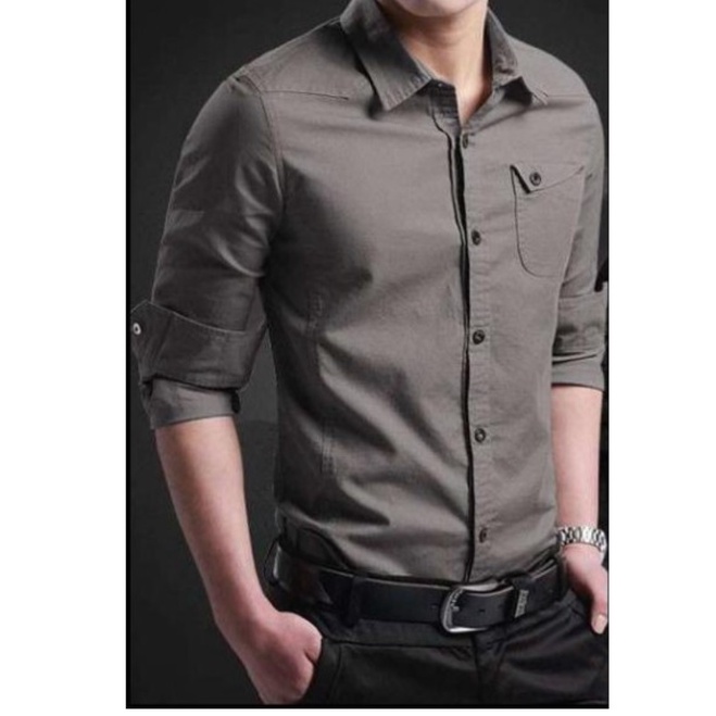 HipNop HEM MILLERON MAN KEMEJA FORMAL PRIA LENGAN PANJANG KEMEJA POLOS COWO SLIMFIT PUTIH HITAM NAVY