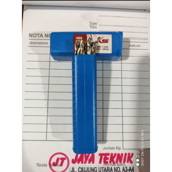 mata bor besi dan kayu 3.5mm harga perkotak ( isi 10pc)